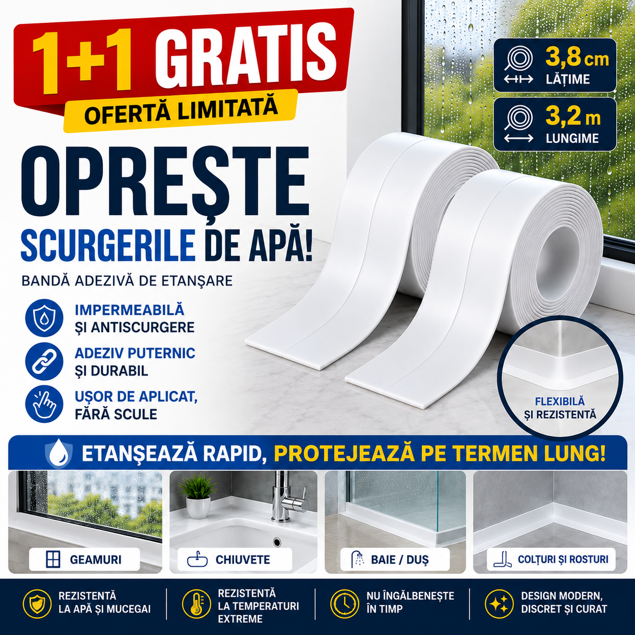 Bandă adezivă de etanșare